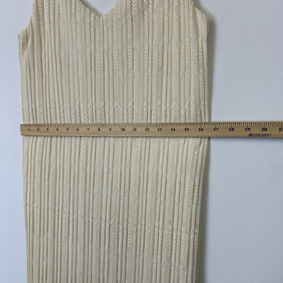 Anthropologie Meadow Rue Ivory Dress Womens Size 6 Pleated Sleeveless Slip - Picture 6 of 9